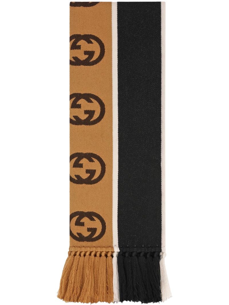 Gucci - interlocking GG scarf - men - Cotton/Wool - One Size - Black
