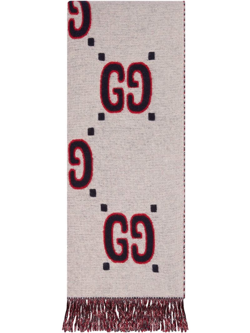 Gucci - GG intarsia scarf - men - Cashmere/Wool - One Size - White