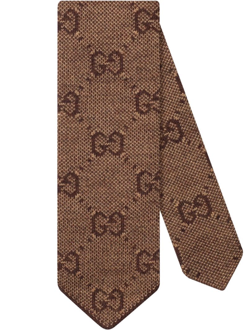 Gucci - GG pattern tie - men - Wool - One Size - Brown