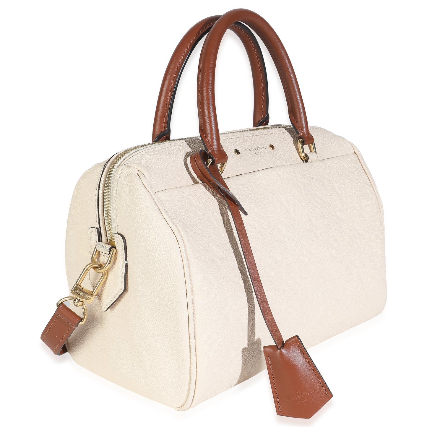 Louis Vuitton Empreinte Caramel Speedy Bandouliere 25 Calfskin Cream Handbag