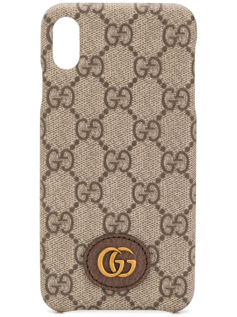 Gucci - GG Ophidia iPhone XS Max case - unisex - Calf Leather - One Size - NEUTRALS