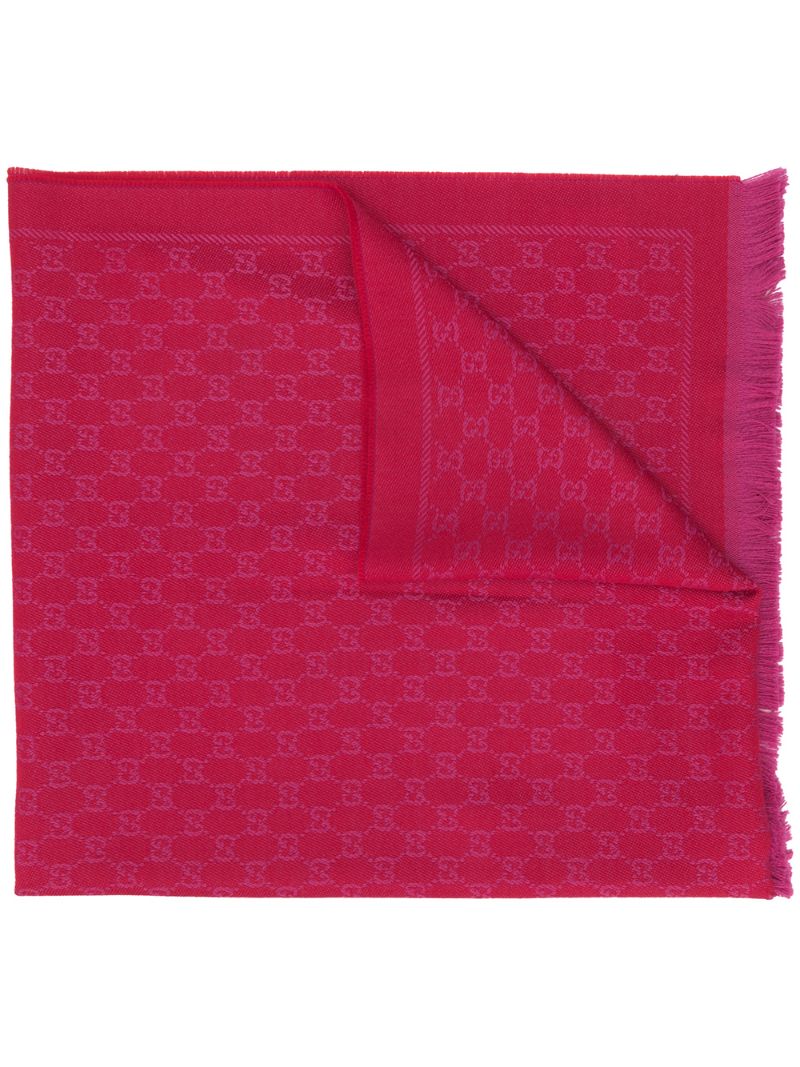 Gucci - GG jacquard-knit scarf - women - Wool - One Size - PINK