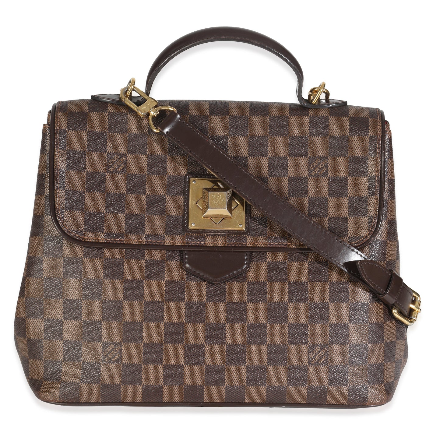 Louis Vuitton Damier Ebene Bergamo MM Canvas Handbag