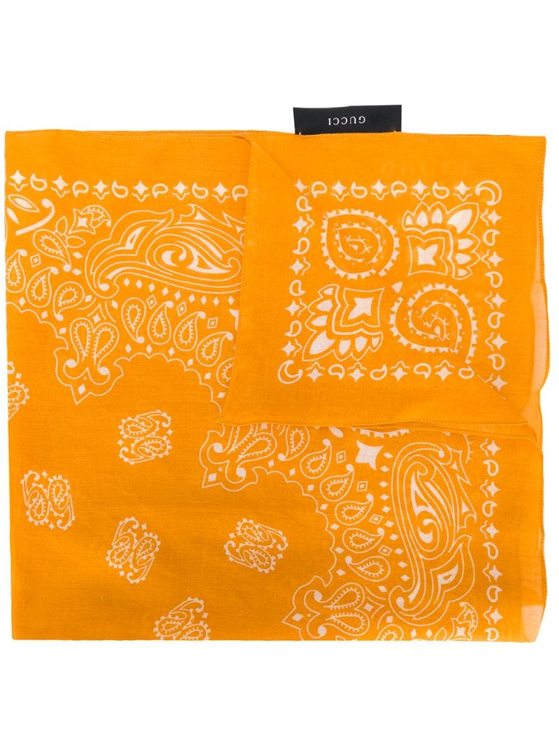 Gucci - bandana printed neckscarf - women - Cotton - One Size - ORANGE