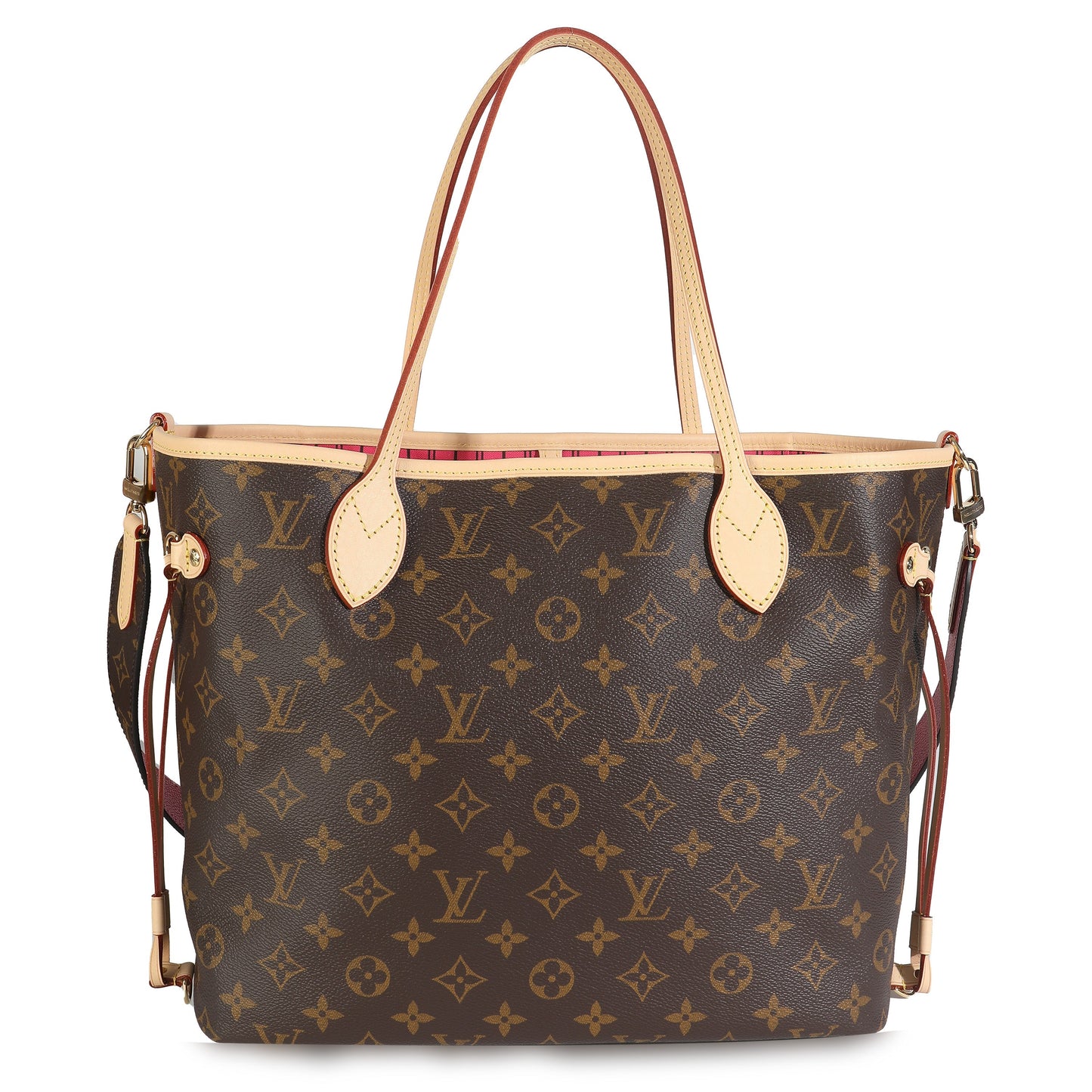 Louis Vuitton Rose Pondichery Neverfull Bandouliere Inside Tote Bag