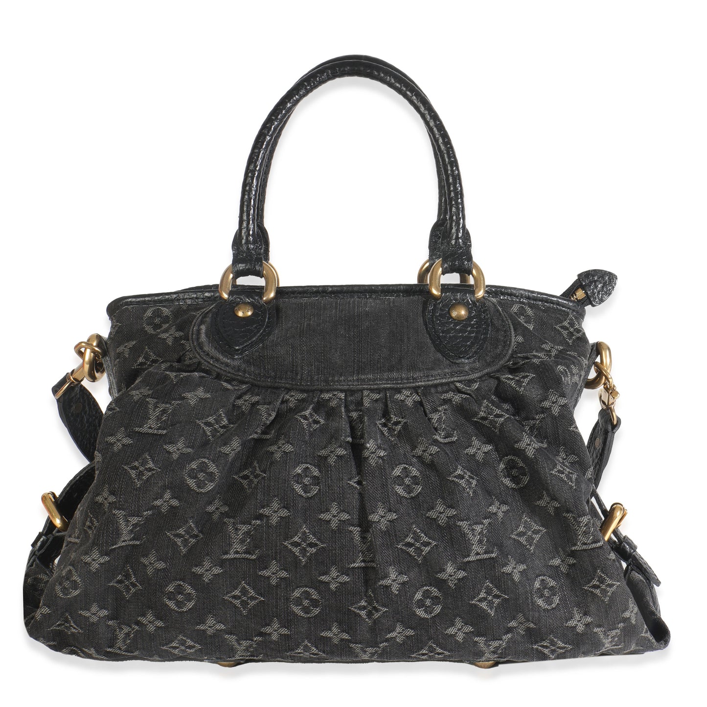 Louis Vuitton Neo Cabby MM Monogram Denim Black Handbag