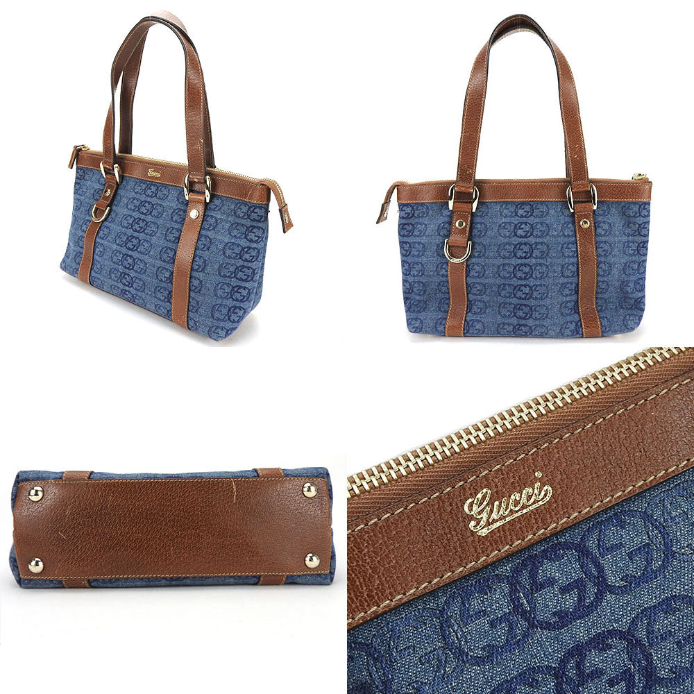 Gucci Interlocking Denim Blue Handbag