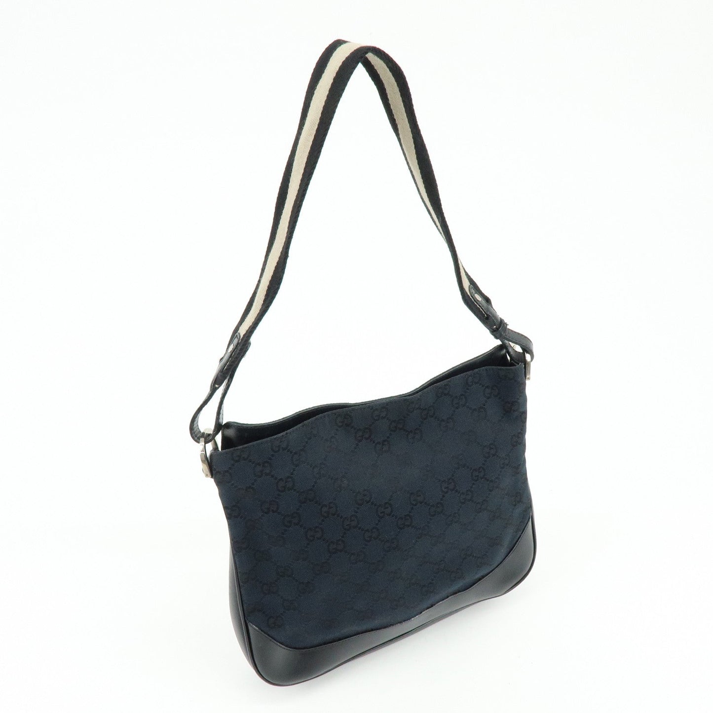 GUCCI GG Canvas Leather Shoulder Bag Black 001?4095?001553