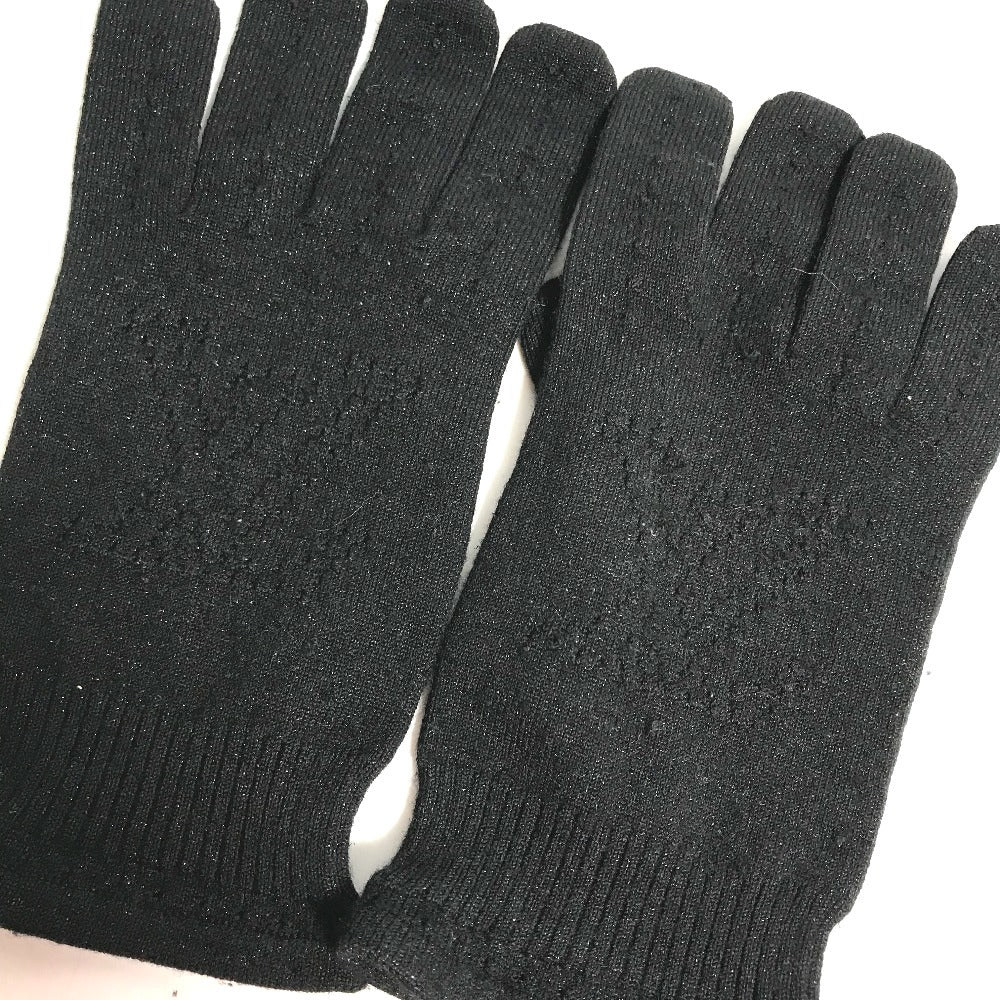 Louis Vuitton gloves Cashmere Silk knit lame Monogram Black Handbag