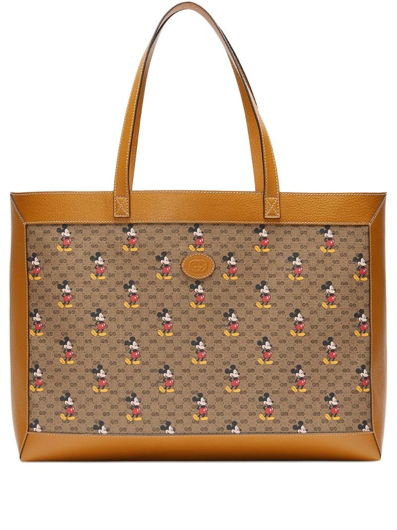 Gucci - x Disney Mickey Mo -print tote - men - Leather/Canvas - One Size - NEUTRALS