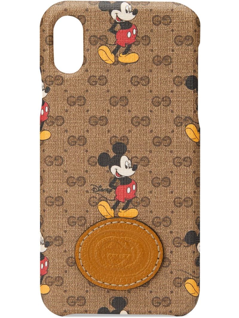 Gucci - x Disney iPhone X/XS case - men - Leather/Canvas - One Size - NEUTRALS