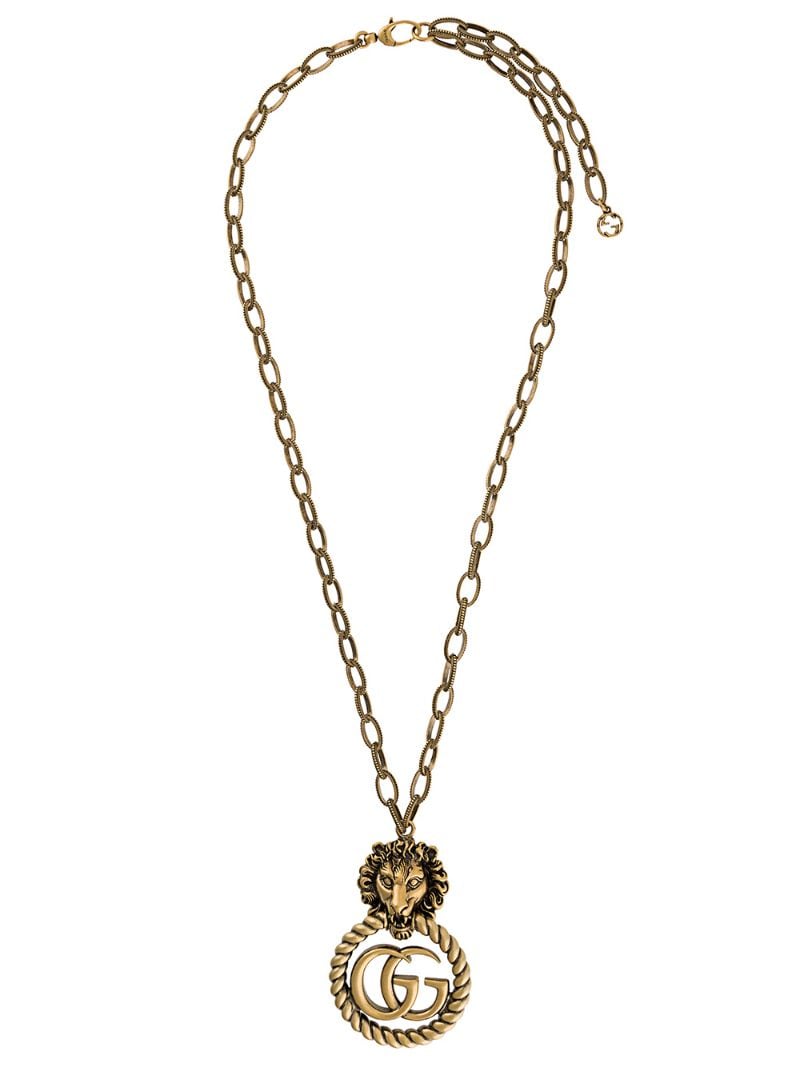 Gucci - Interlocking G torchon necklace - women - metal - One Size - GOLD