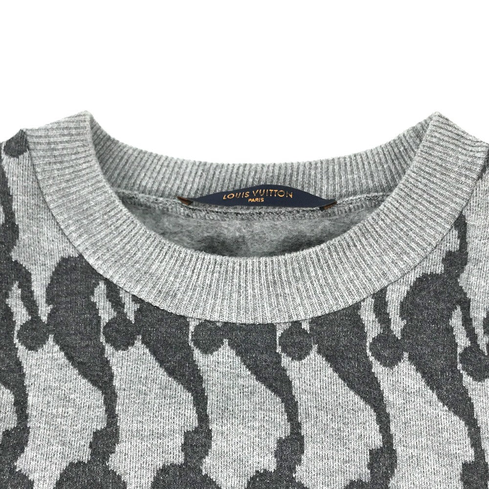 Louis Vuitton sweater NBA jacquard sweat S Cotton Gray Apparel