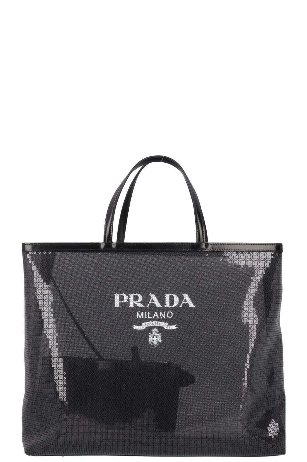 Prada Tote Bag Tote Sequined Mesh Black