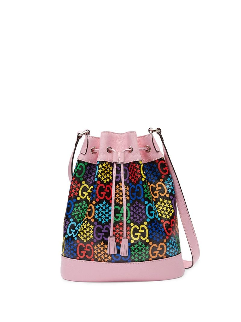 Gucci - GG Psychedelic print bucket bag - women - Cotton/Leather/Canvas - One Size - PINK