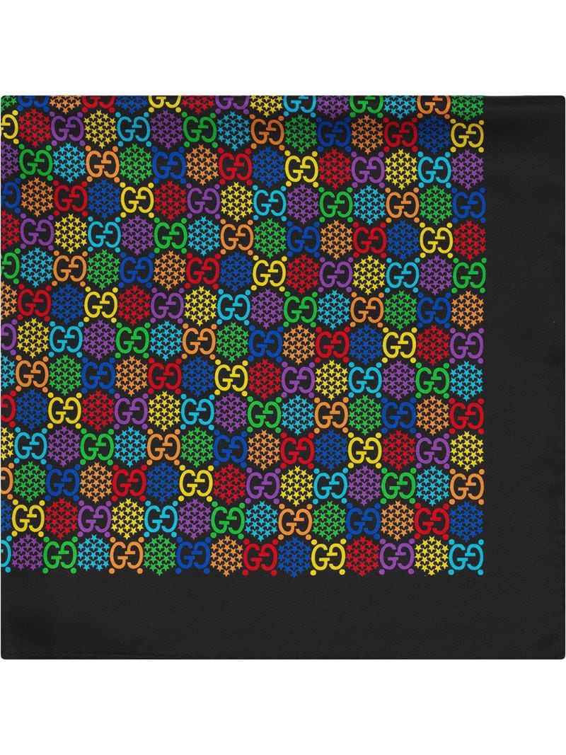 Gucci - GG Psychedelic scarf - men - Silk - One Size - Black