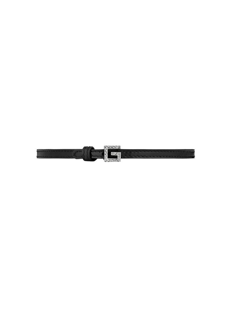 Gucci - G crystal choker - women - Leather/Crystal - One Size - Black