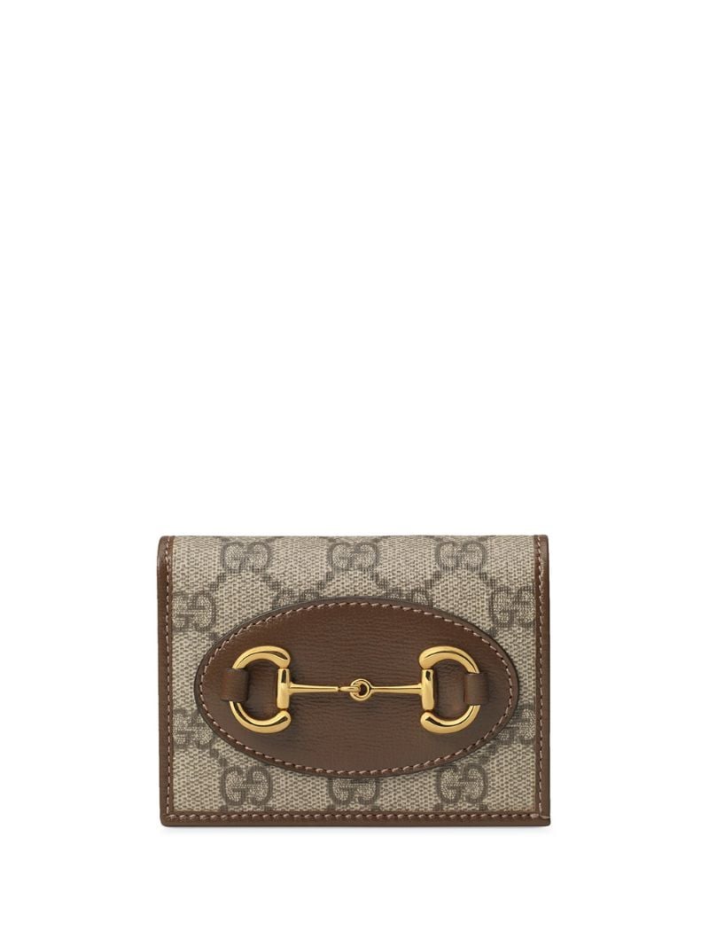 Gucci - Gucci 1955 Horsebit card case - women - Leather/Canvas - One Size - NEUTRALS