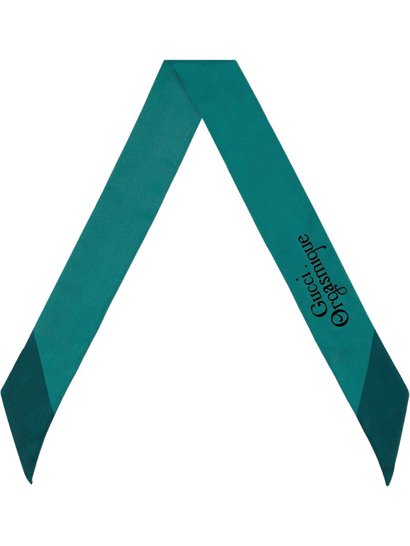 Gucci - Orgasmique silk neck bow - women - Silk - One Size - Green