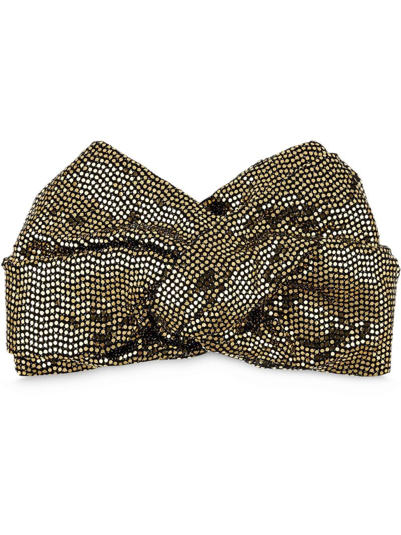 Gucci - spangle knot headband - women - Polyamide/Polyester/Spandex/Elastane/Metallic Fibre - M - GOLD