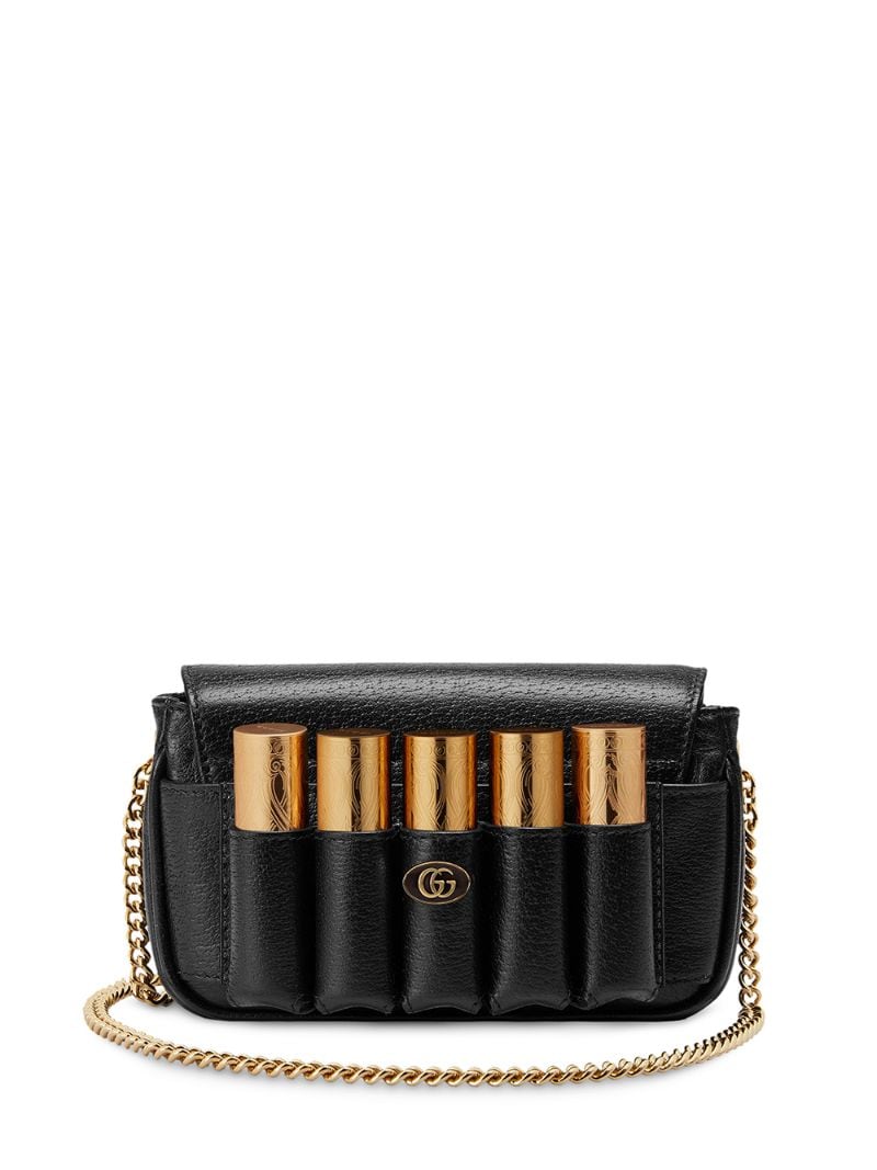 Gucci - Double G porte-rouge mini bag - women - Leather/metal - One Size - Black