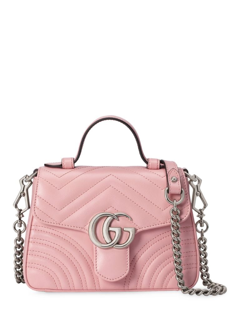 Gucci - GG Marmont mini bag - women - Leather/Microfibre/Palladium Plated Brass - One Size - PINK