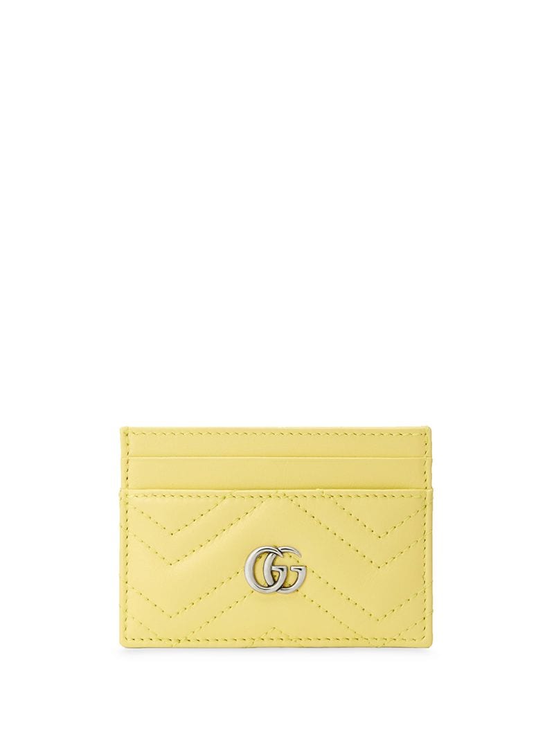 Gucci - GG Marmont card case - women - Leather/Viscose/Palladium Plated Brass - One Size - yellow