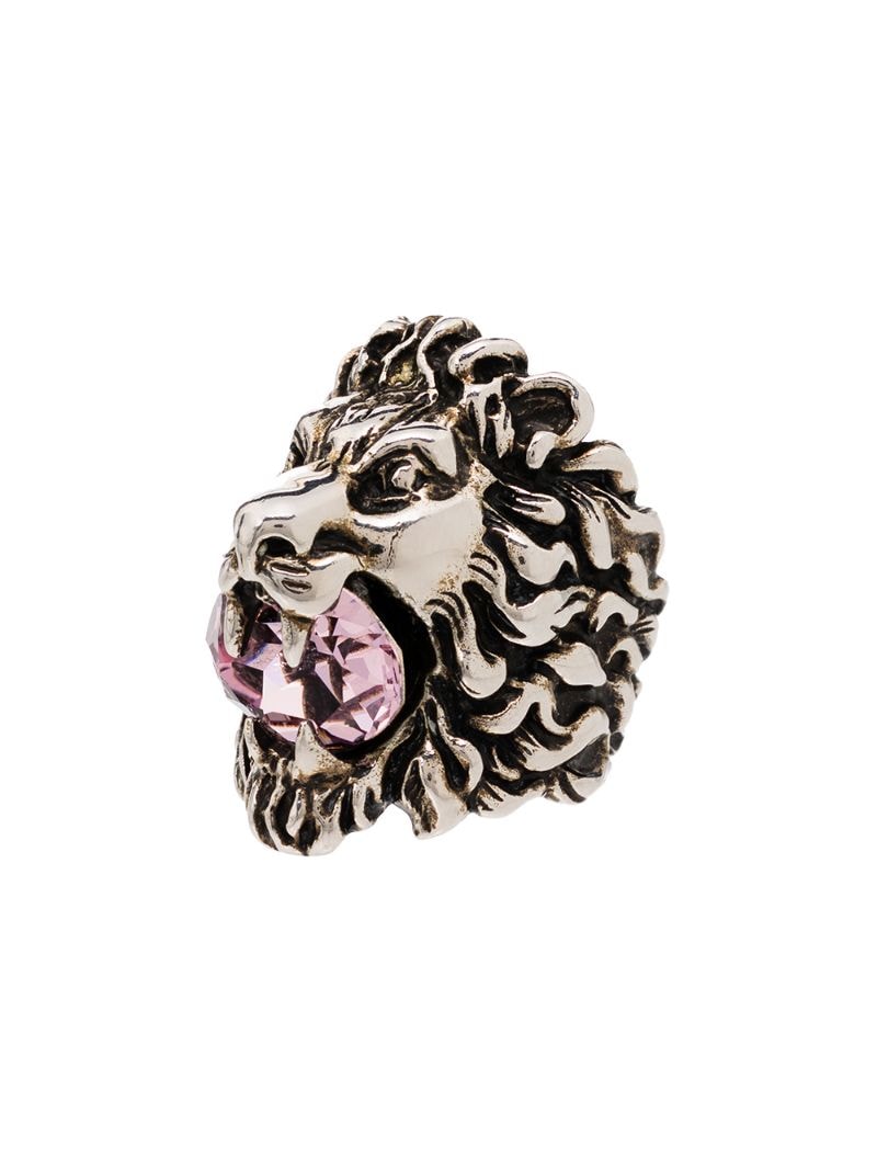 Gucci - lion head ring - women - Stone/metal - 50, 53, 56 - SILVER