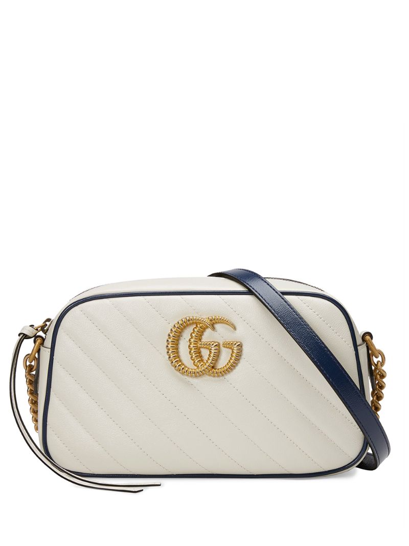 Gucci - small Marmont shoulder bag - women - Leather/Gold Plated Metal/Microfibre - One Size - White