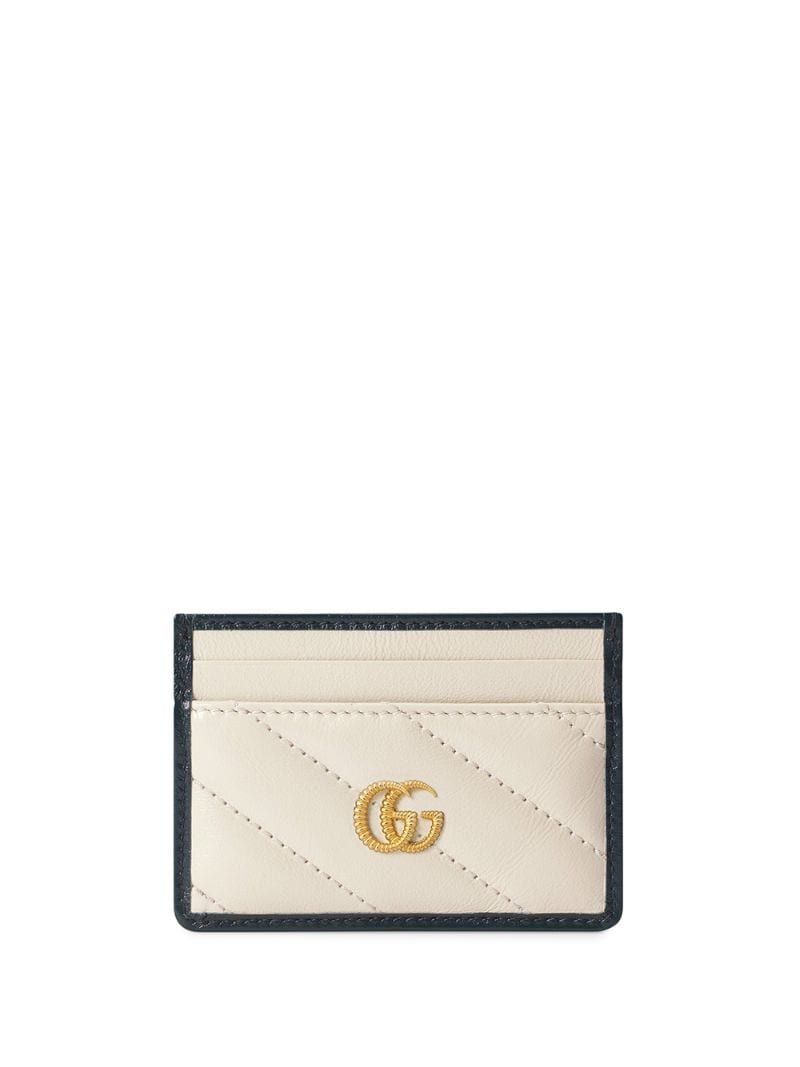 Gucci - GG Marmont cardholder - women - Leather/Viscose/Gold Plated Metal - One Size - White