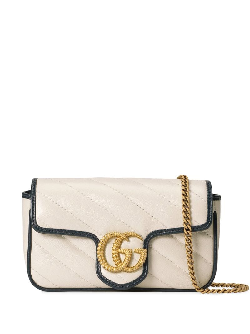 Gucci - super GG Marmont mini bag - women - Leather/Polyester/Gold Plated Metal/Microfibre - One Size - White