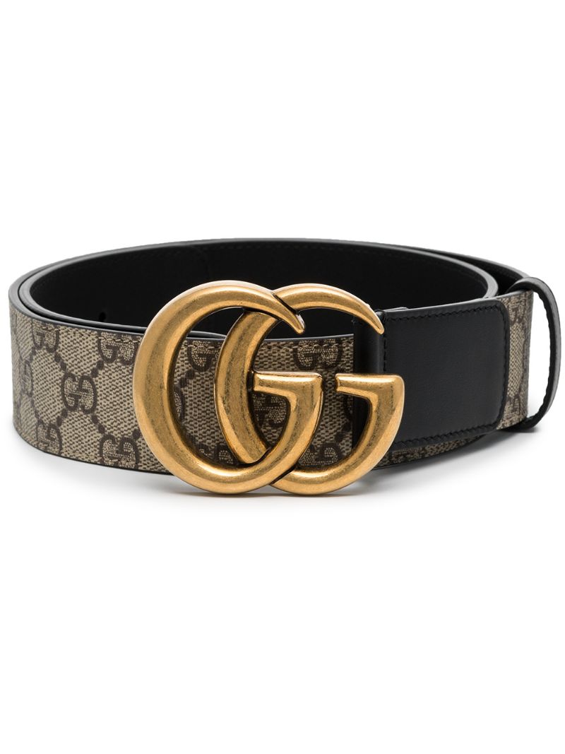 Gucci - GG Supreme Marmont leather belt - women - Leather - 80, 85, 90, 95 - Brown