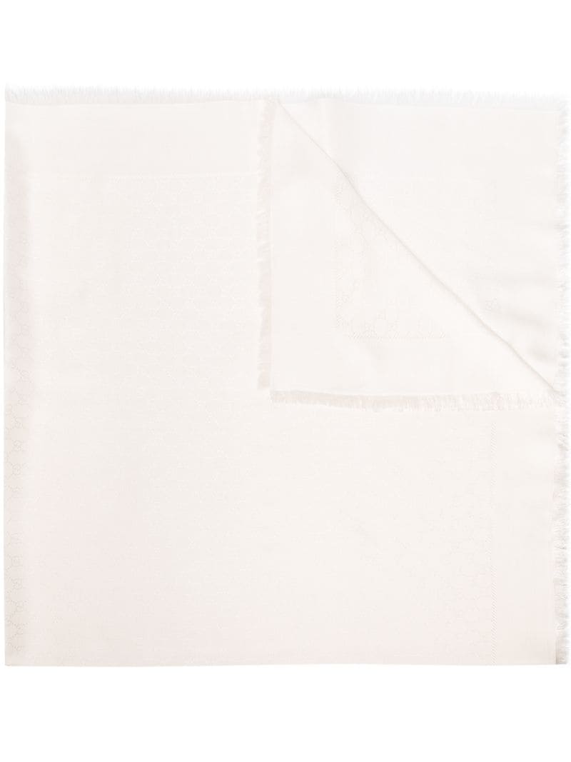 Gucci - GG Supreme scarf - women - Silk/Wool - One Size - White