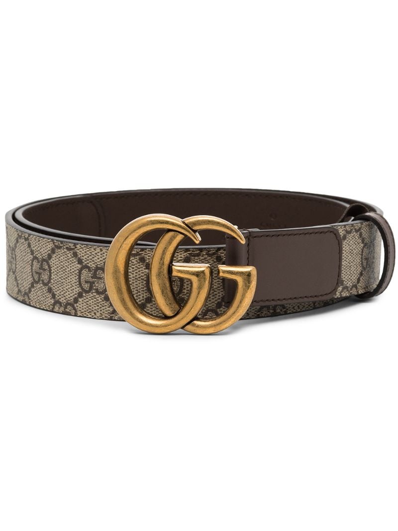 Gucci - brown GG Supreme Marmont leather belt - women - Leather - 80, 85, 90 - Brown