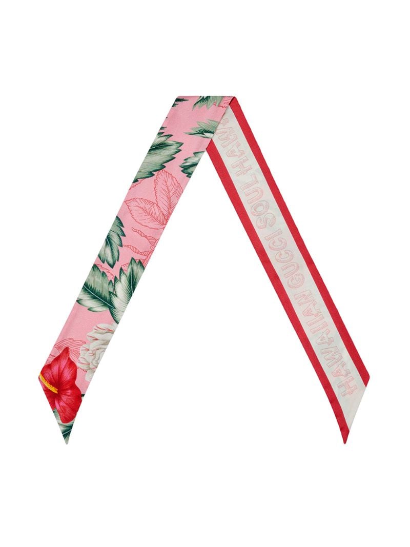 Gucci - floral-print scarf - women - Silk - One Size - PINK