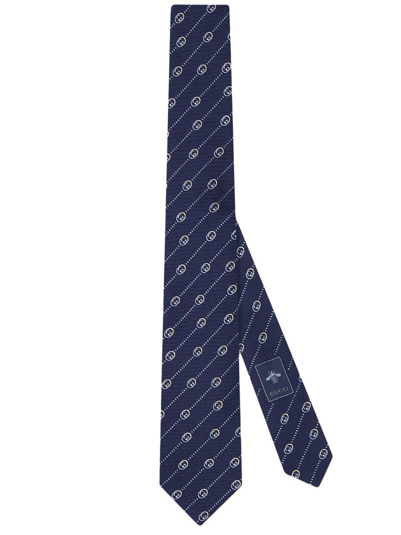 Gucci - GG pattern tie - men - Silk/Wool - One Size - Blue