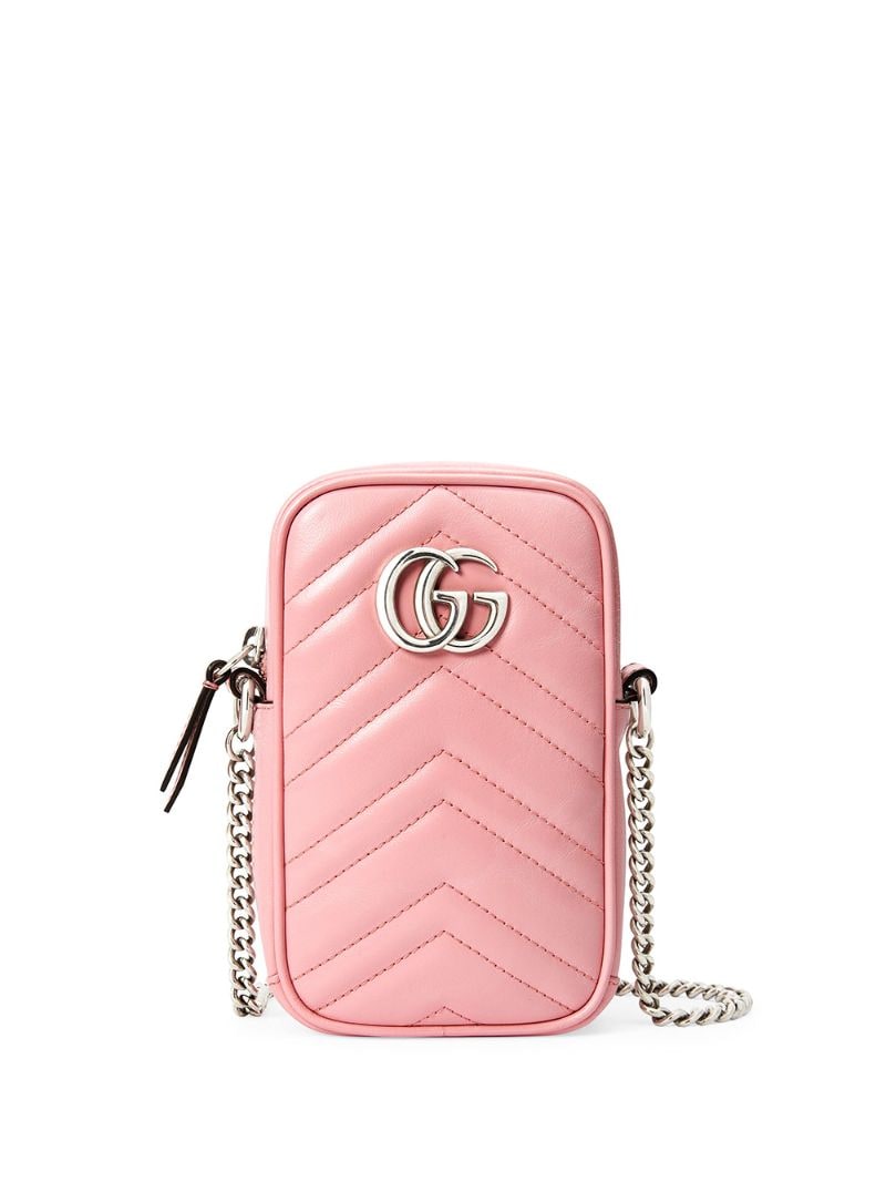 Gucci - GG Marmont leather mini bag - women - Leather/Viscose/Microfibre/Palladium Plated Brass - One Size - PINK