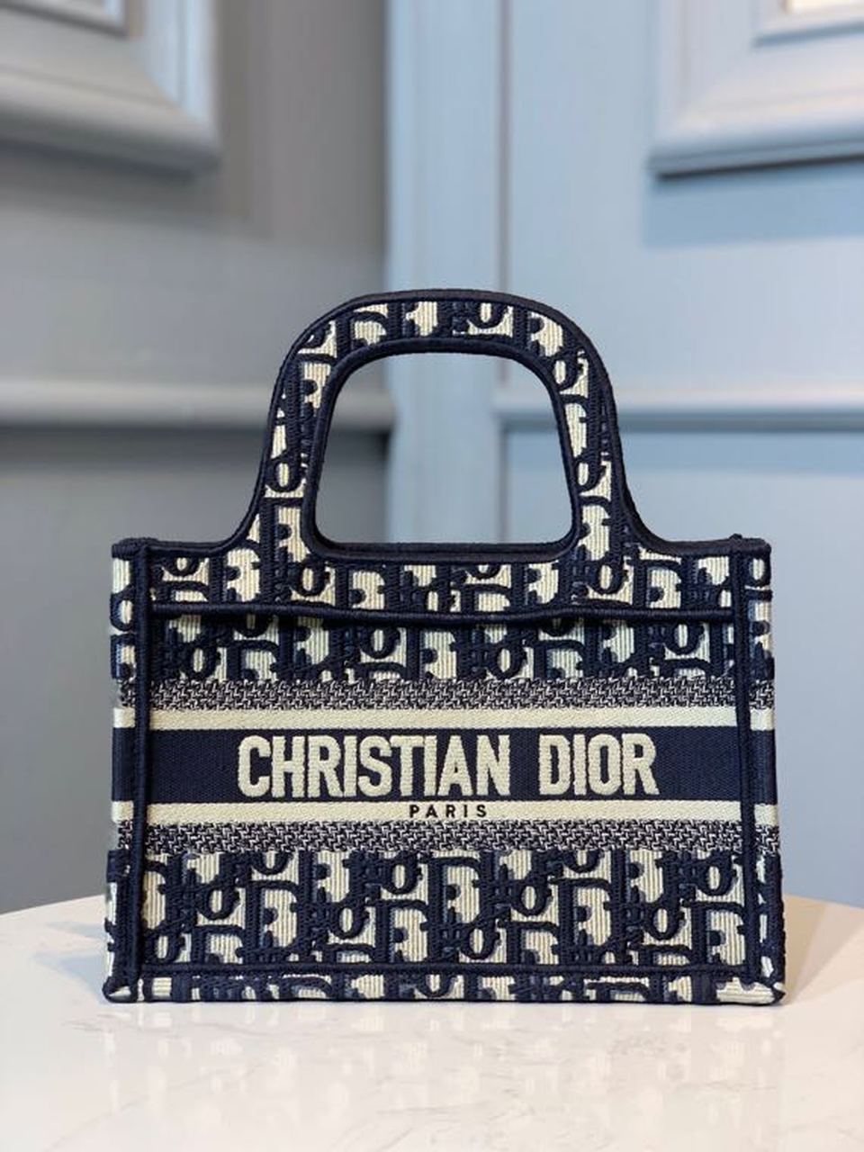 Book By Maria Grazia Chiuri Blue Mini Book Tote Bag