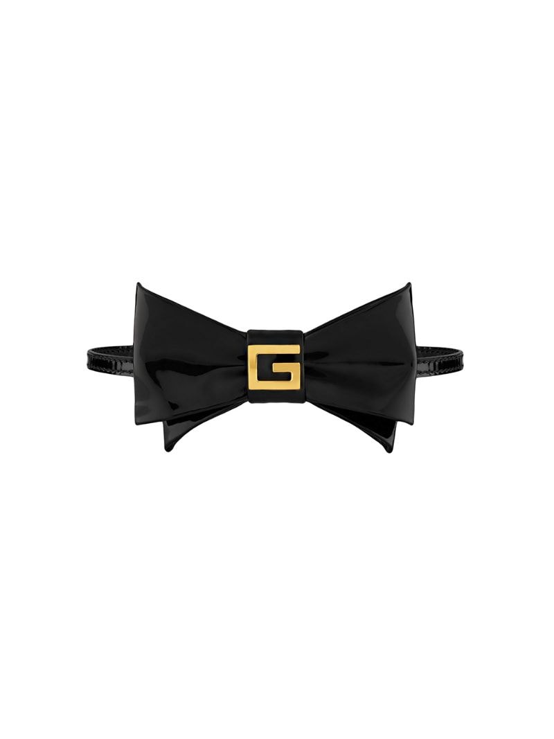 Gucci - logo bow tie choker - men - Leather/metal - One Size - Black