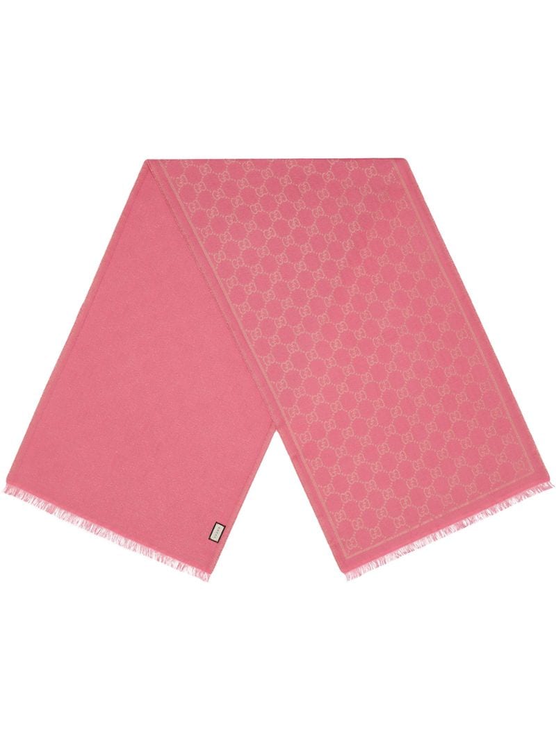 Gucci - GG lamé scarf - women - Modal/Wool/Metallic Fibre - One Size - PINK
