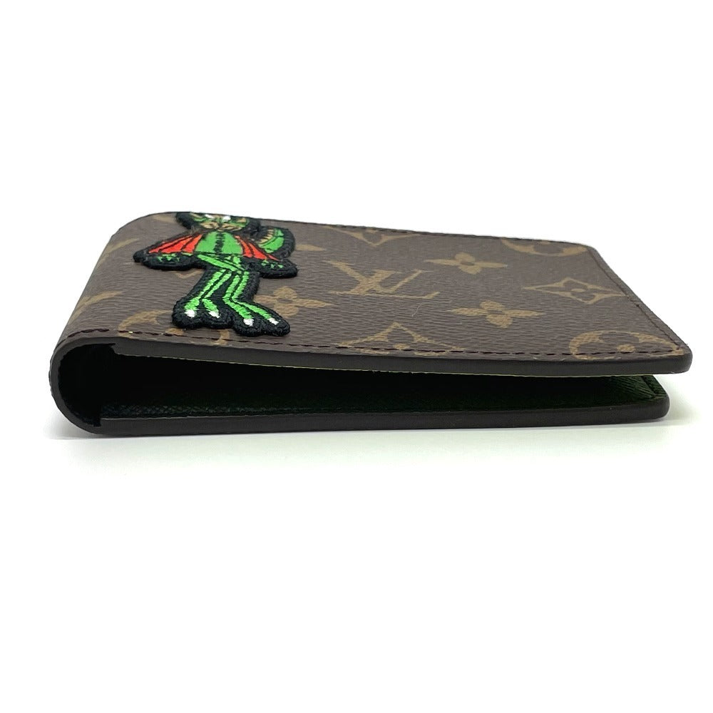 Louis Vuitton Folded M80156 Animal Portefeuille Slender Monogram Canvas Brown Wallet Case
