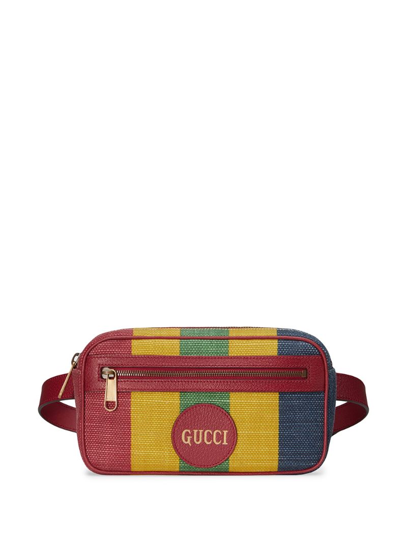 Gucci - Baiadera striped belt bag - men - Cotton/Leather/Canvas - 85 - Multicolour