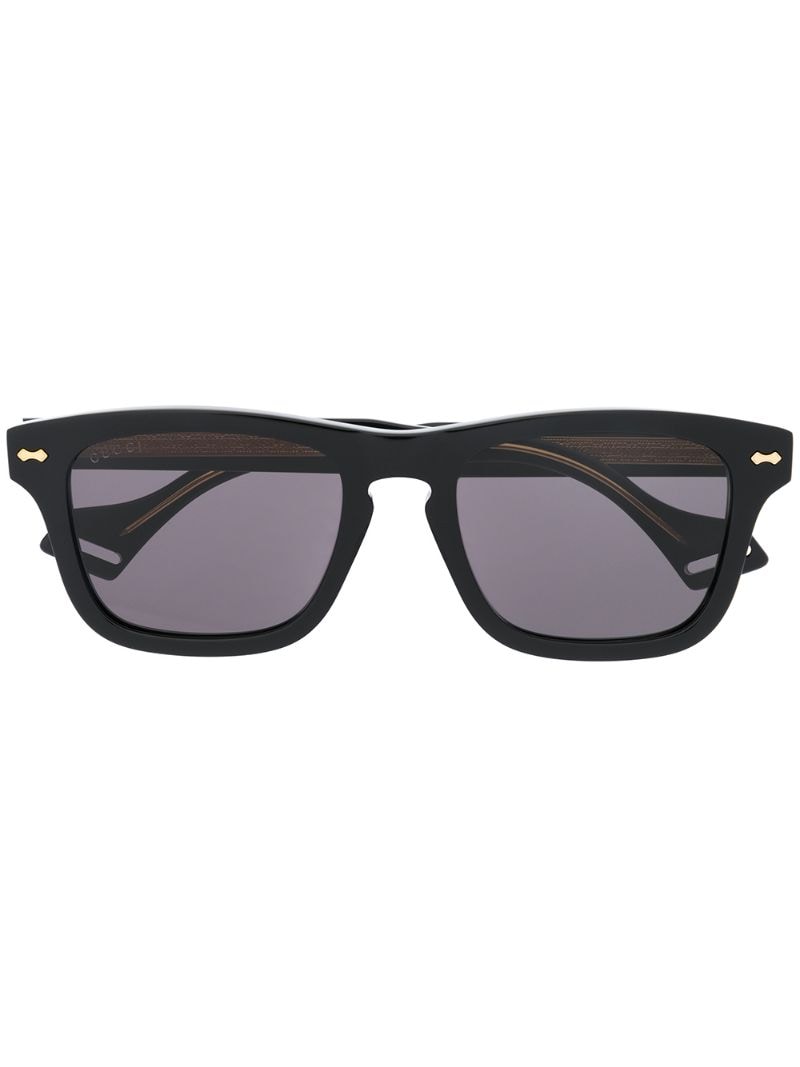 Gucci - rectangle-frame sunglasses - women - PVC - One Size - Black