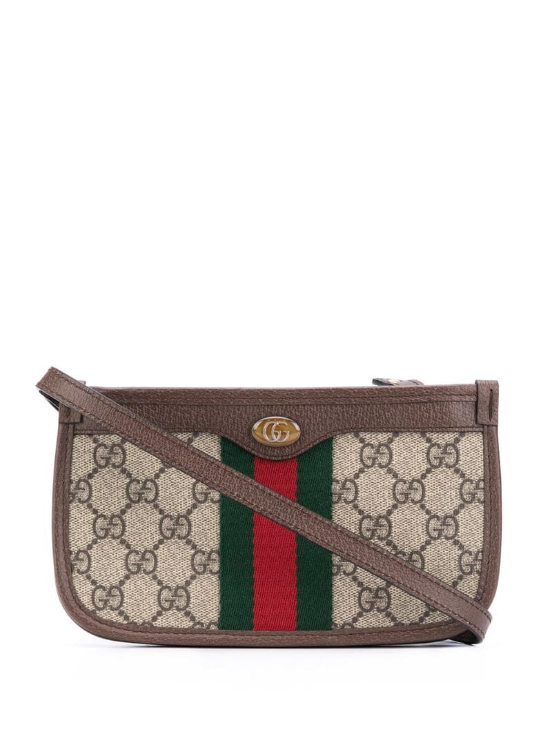Gucci - GG Supreme-canvas Web stripe shoulder bag - men - Leather/Fabric - One Size - Brown