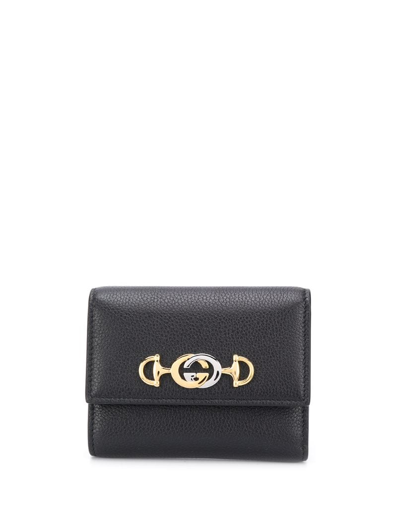 Gucci - Zumi compact wallet - women - Calf Leather - One Size - Black