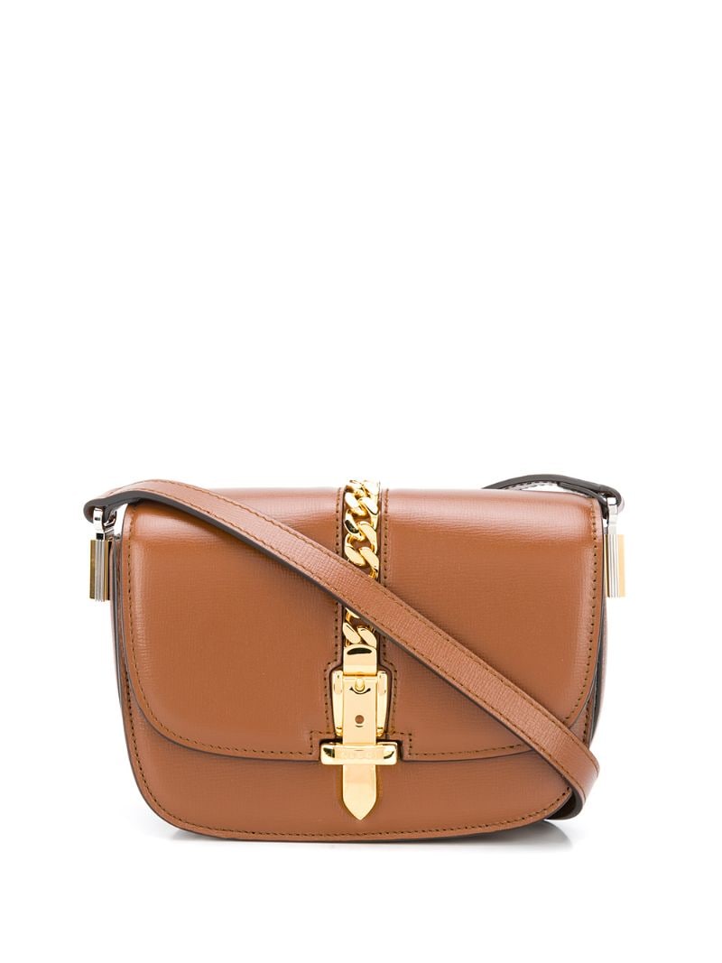 Gucci - chain trim shoulder bag - women - Leather - One Size - Brown