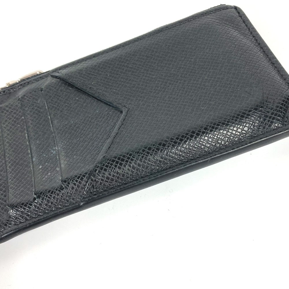 Louis Vuitton Coin M62914 Taiga Coin Leather Black Wallet Case