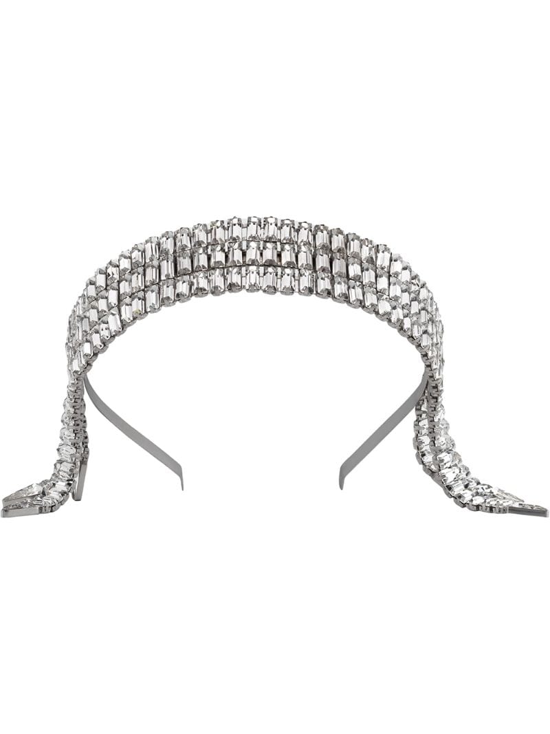 Gucci - crystal embellished headband - women - Crystal/Palladium Plated Brass - One Size - SILVER