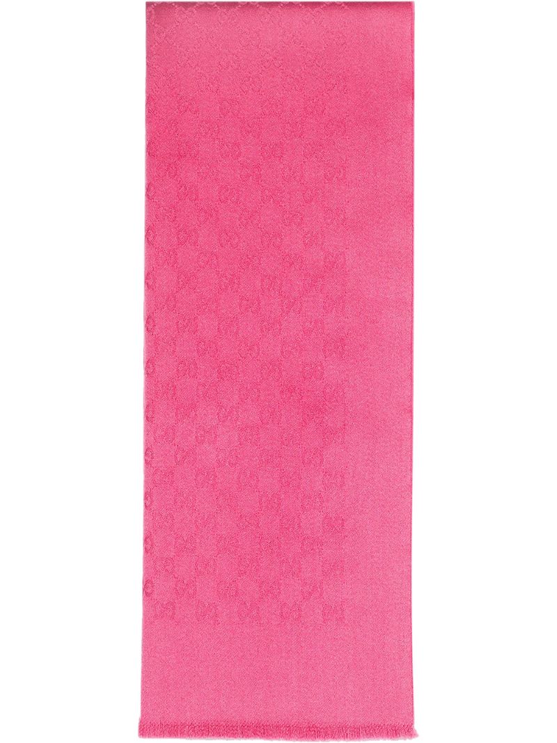 Gucci - GG jacquard shawl - women - Cashmere - One Size - PINK