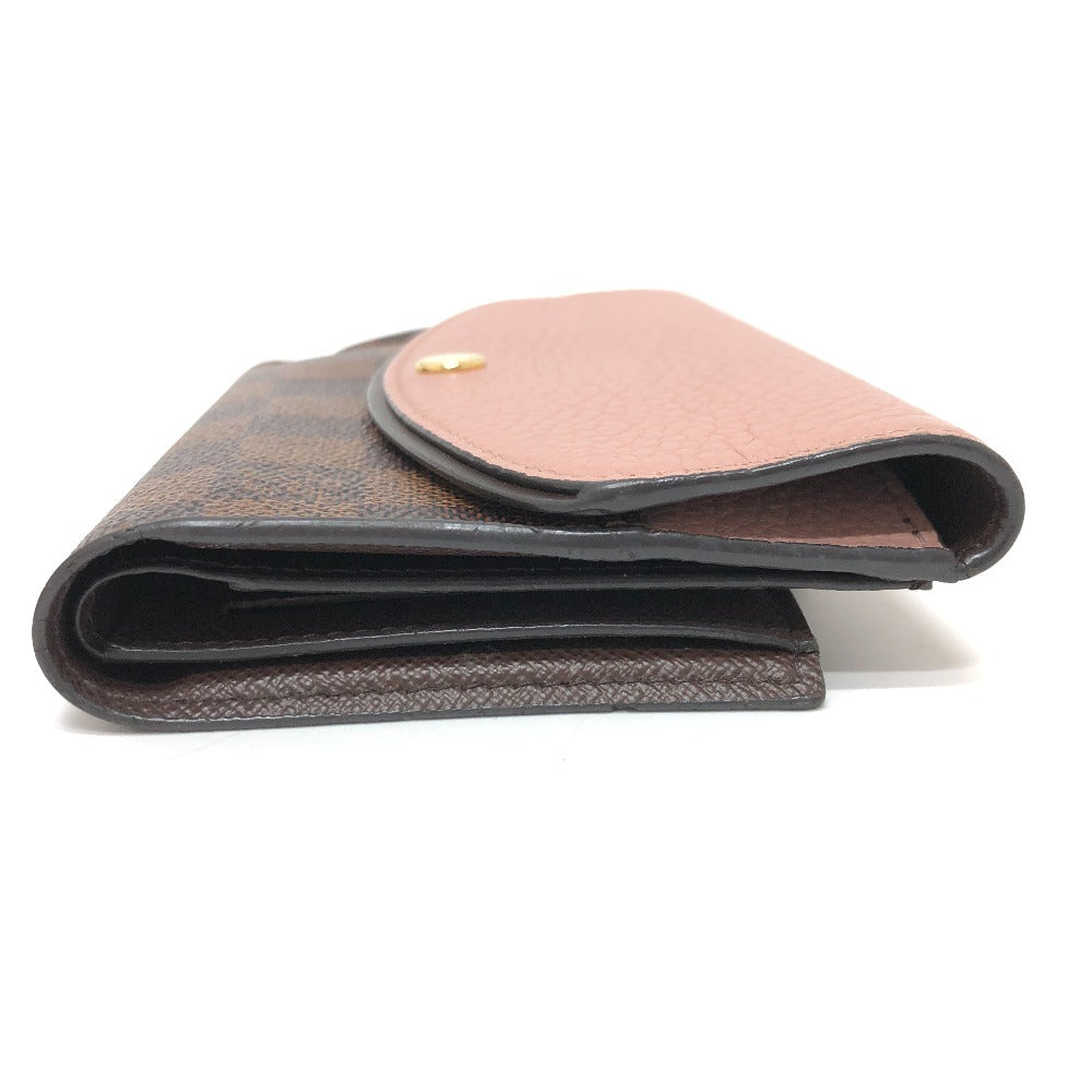 Louis Vuitton Folded N60043 Damier Portefeuille Normandy Canvas Brown Wallet Case